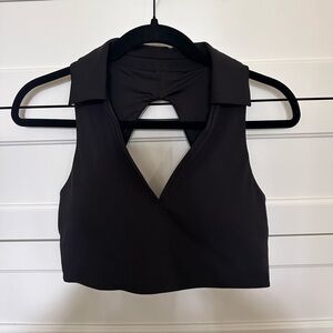 Lululemon Collared Tennis Longline Bra B/C cup Black padded Size 8